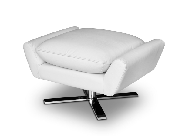 comfortable footstool leather white